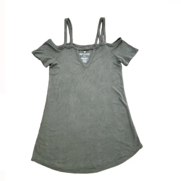 AMERICAN EAGLE SOFT & SEXY RIB OFF SHOULDER WITH STRAPS TOP SZ SMALL - Picture 1 of 4
